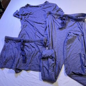 Felina 3-Piece PJ Medium Navy Tee, Short Joggers Soft Lounge Pajama Sets NWOT